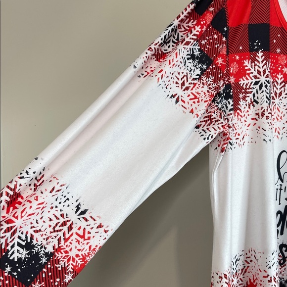 Amazon Snowman Graphic Baby It’s Cold Outside Top Red Black Buffalo Check 3X - Picture 6 of 12